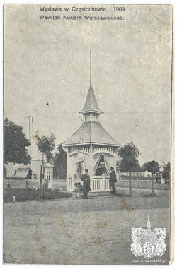 Wystawa w Częstochowie. 1909. Pawilon Kurjera Warszawskiego. Fot. A. Piotrowski. Wydawnictwo Andrzeja Piotrowskiego (seria I)