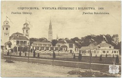 CZĘSTOCHOWA. WYSTAWA PRZEMYSŁU I ROLNICTWA. 1909. Pawilon Główny, Pawilon Szkolnictwa. Wydawnictwo B-ci Rzepkowicz. Warszawa (seria III)